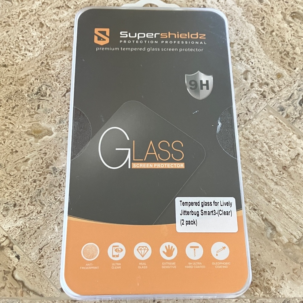 Clear Tempered Glass Screen Protector for Lively Jitterbug Smart3 (2-Pack)